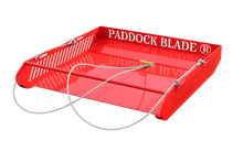 Red paddock blade with 'Paddock Blade' branding on a white background