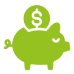 save money paddock blade, piggy bank icon